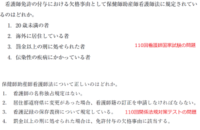 Nステ模試 看護師国試関係法規対策テスト的中問題